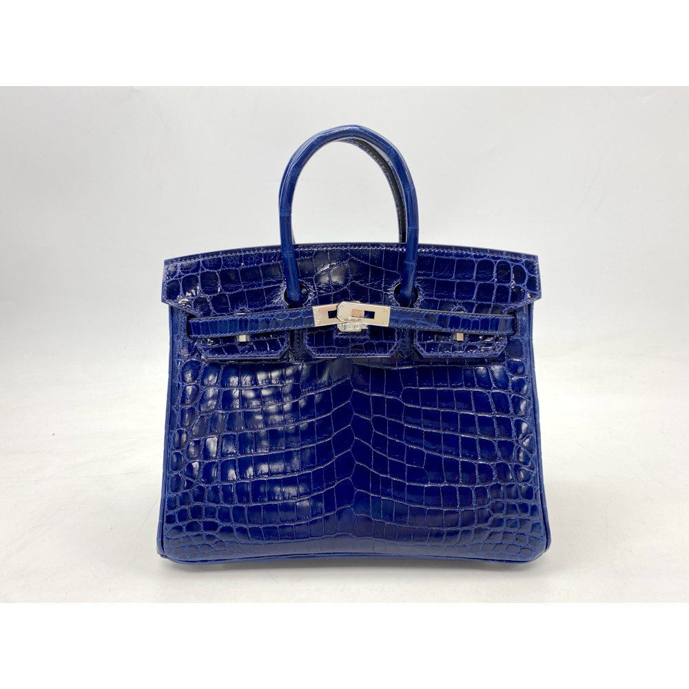 エルメス バーキン25 ニロティカスシャイン ブルーアンクル SV金具 D刻印 Bランク