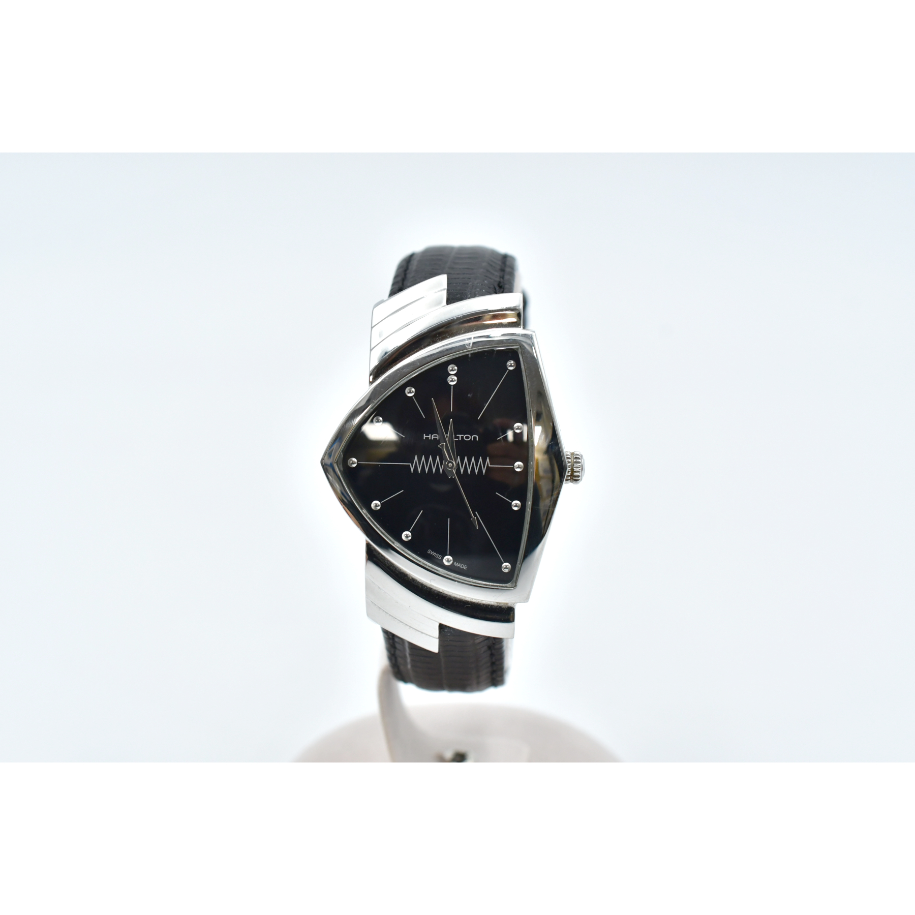ハミルトン ベンチュラ 黒文字盤 SS×革/QZ オープン H244112 買取実績