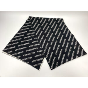 バレンシアガ オールオーバーロゴマフラー 黒×白 ウール 719583 買取実績【買取日：2025年11月26日】