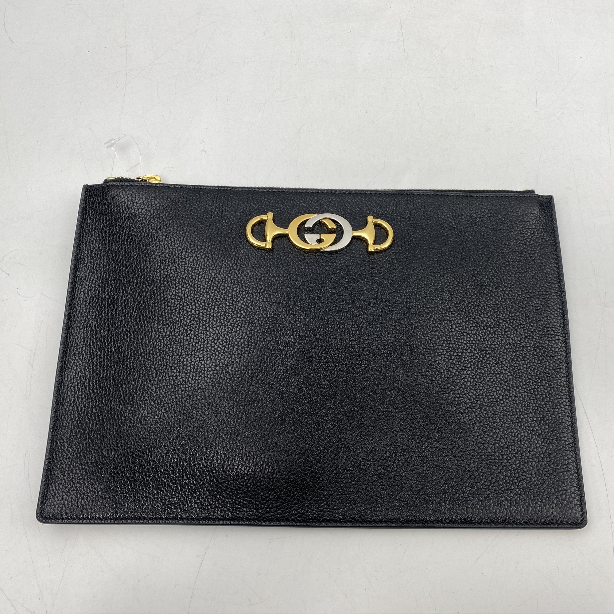 グッチ ズゥミ クラッチバッグ 黒 レザー Aランク