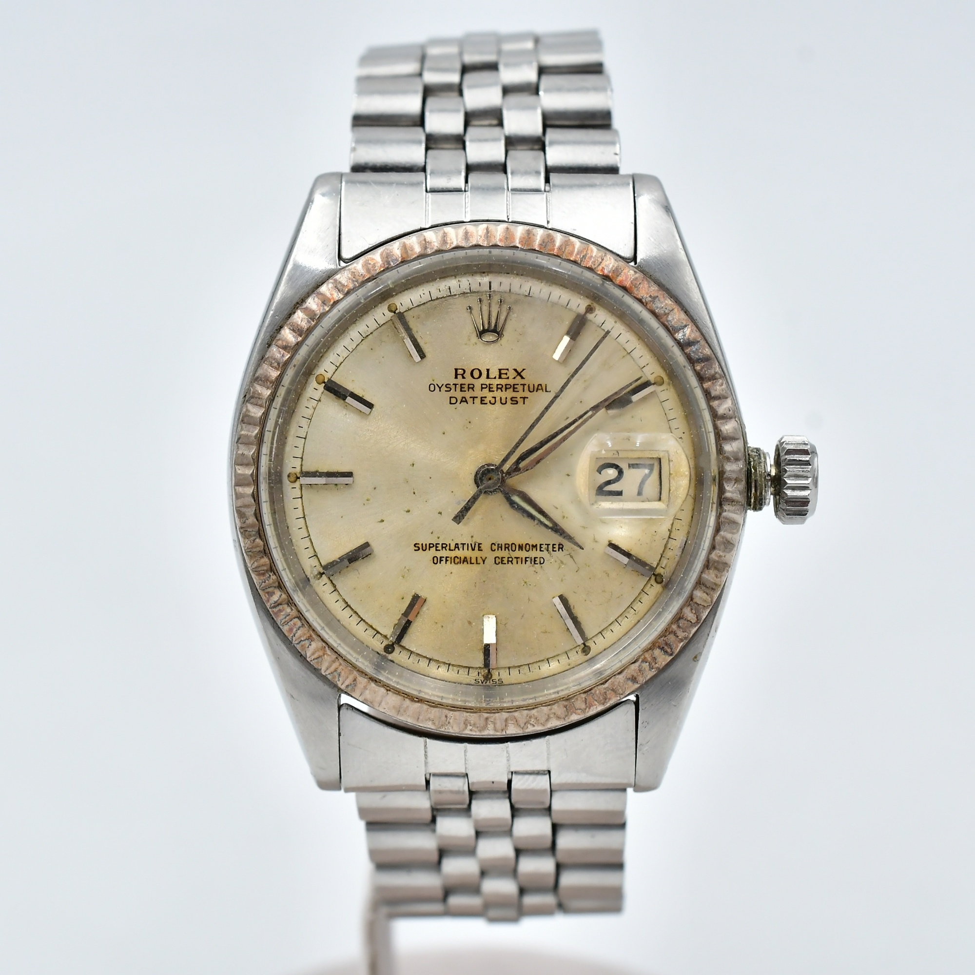 ロレックス デイトジャスト シルバー文字盤 SS×WG/AT 1601 買取実績 