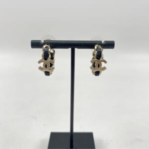 シャネル フープピアス 黒×ゴールド GP×レザー B17V 買取実績【買取日：2025年11月26日】
