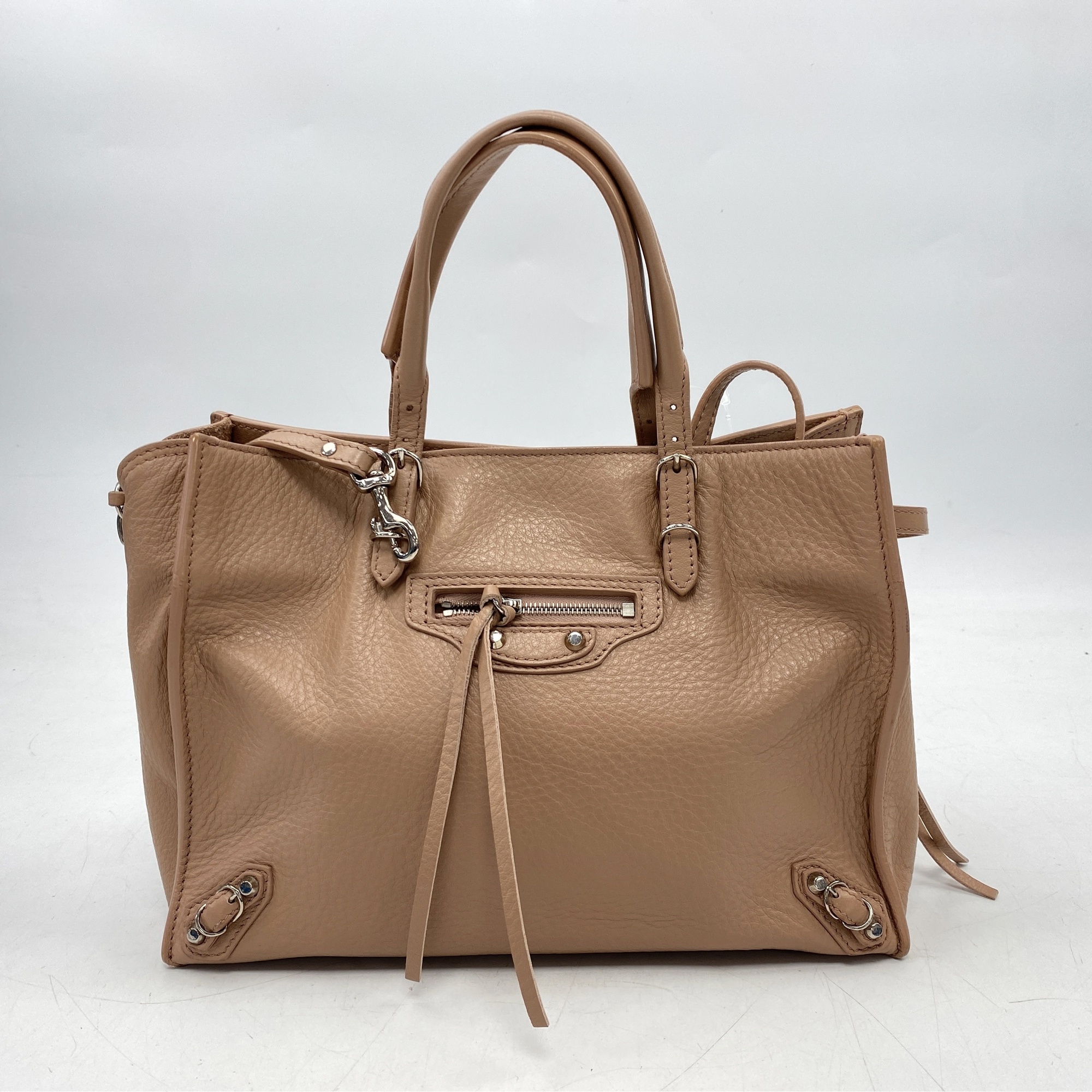 バレンシアガ ペーパーミニ 2WAYバッグ ピンク レザー Bランク