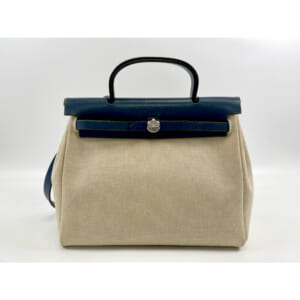 エルメス エールバッグPM ブルー系×ベージュ SV金具 □F刻印 買取実績【買取日：2025年12月3日】