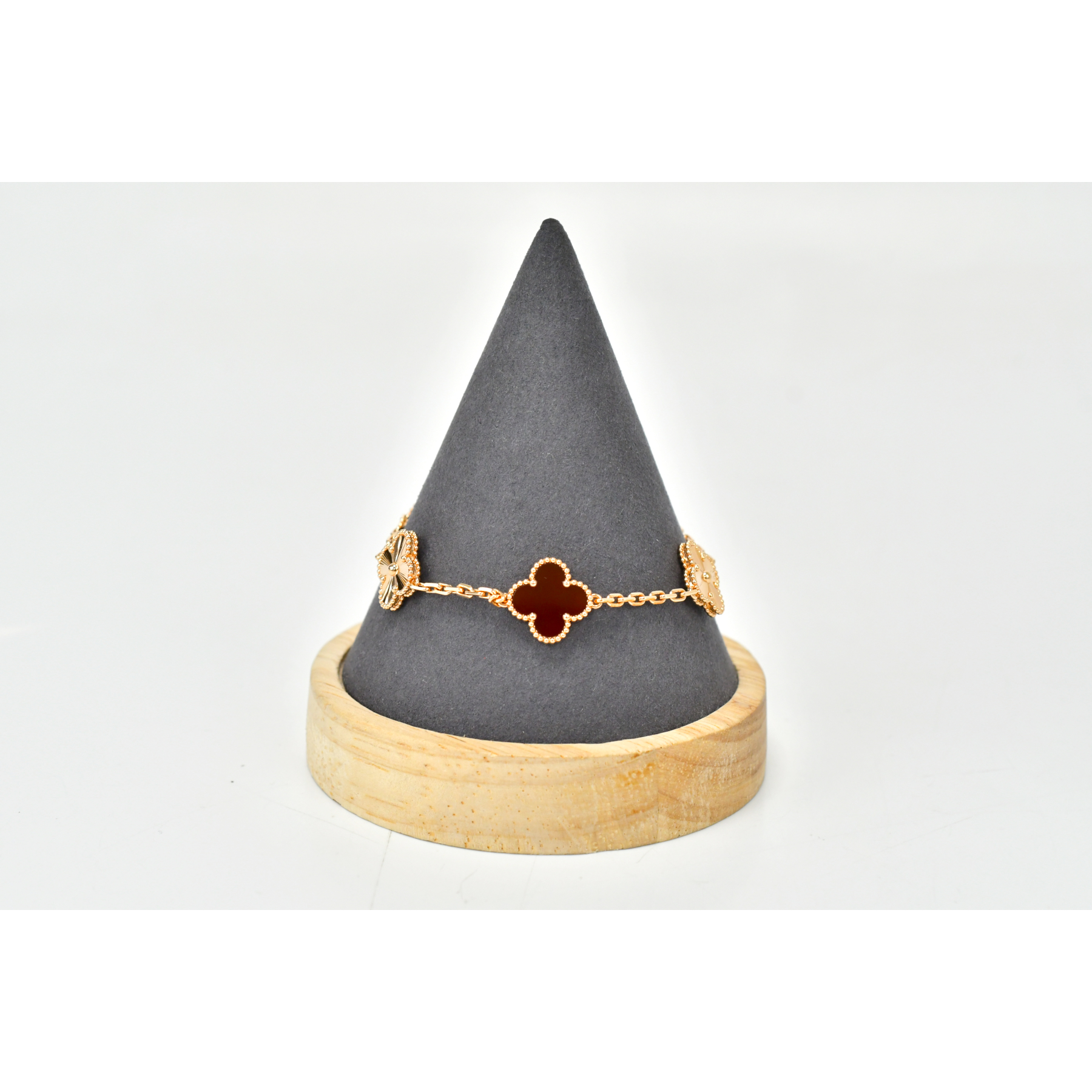 ヴァンクリーフ＆アーペル ヴィンテージアルハンブラ ブレスレット 5モチーフ カーネリアン ギョーシェ K18PG VCARP7RP00 Sランク