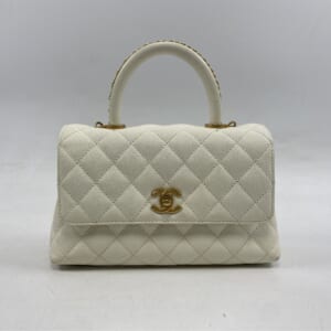 シャネル ココハンドルXS 白 キャビアスキン GD金具 プレート 買取実績【買取日：2025年11月2日】