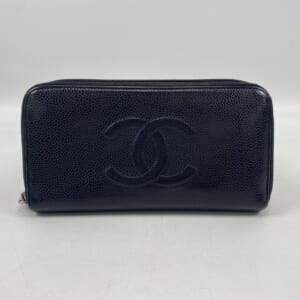 シャネル ココマーク ラウンドファスナー 黒 キャビアスキン SV金具 買取実績【買取日：2025年11月11日】