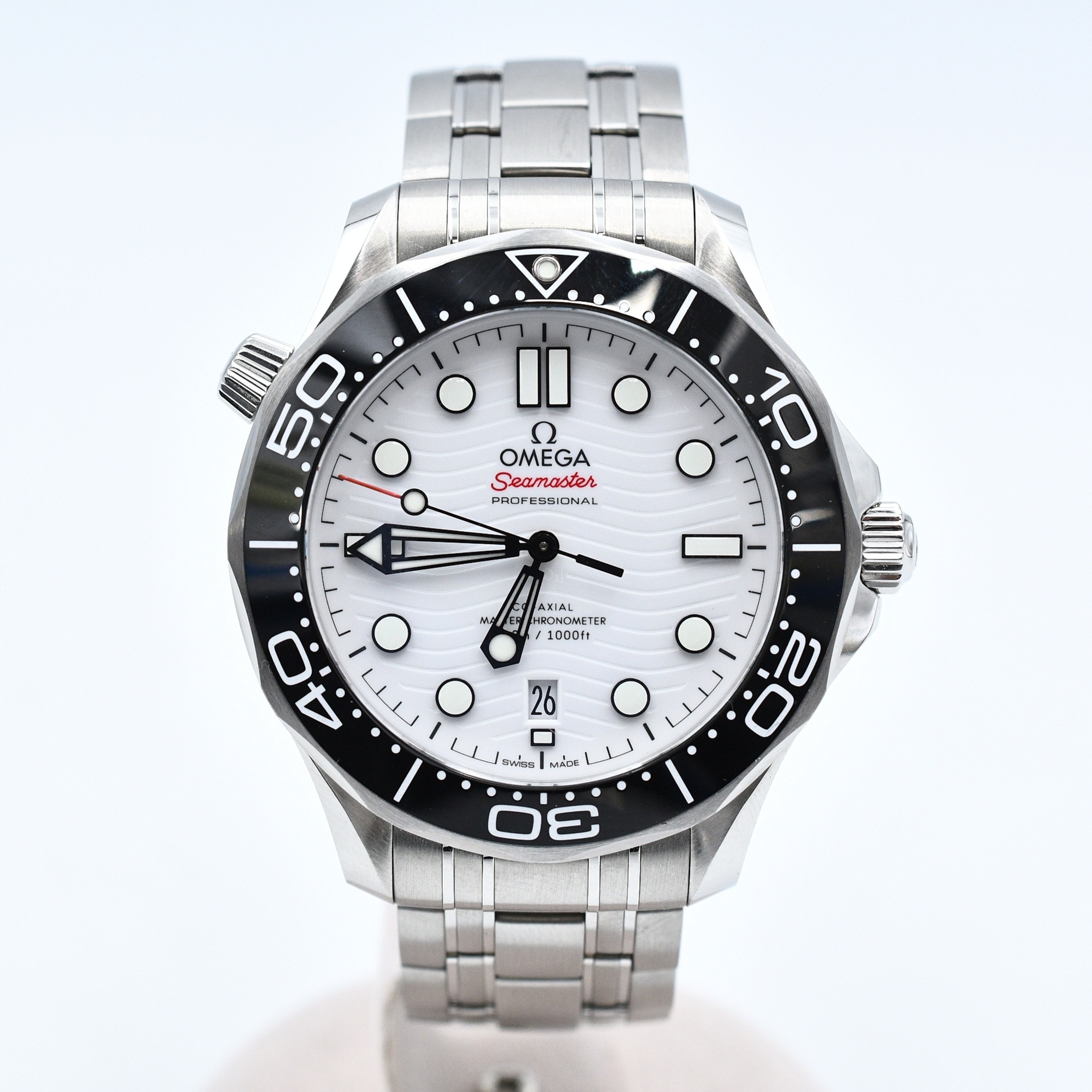 オメガ シーマスター ダイバー300M コーアクシャル 白文字盤 SS/AT Aランク
