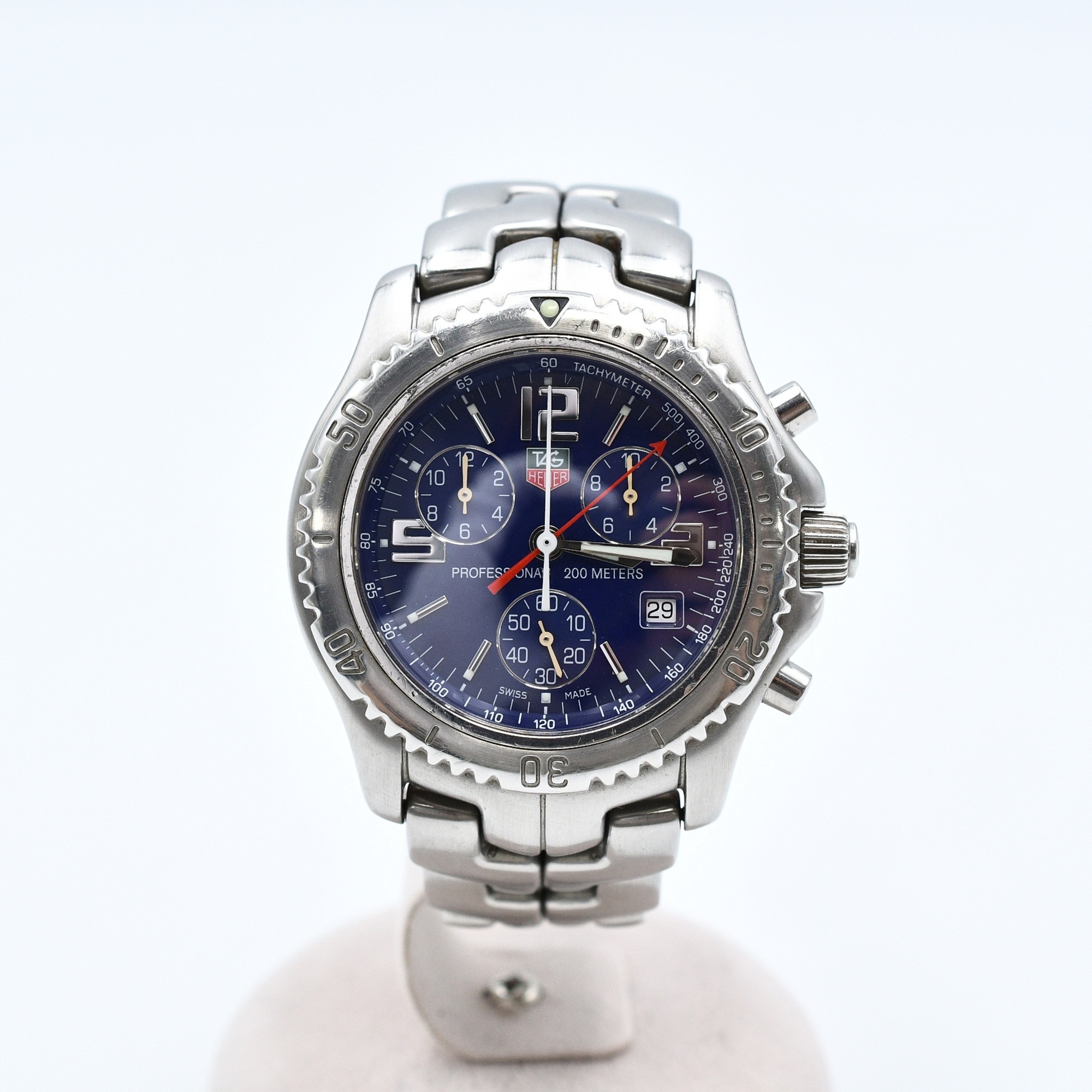 TAG HEUER タグホイヤー リンク　CT1110 ブルー タグホイヤー タグホイヤー リンク クロノグラフ 青文字盤 SS/QZ
