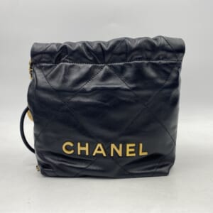 シャネル シャネル22 ミニ 黒 カーフ GD金具 プレート AS3980 買取実績【買取日：2026年1月16日】