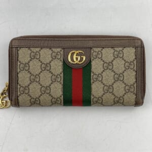 グッチ GGスプリーム ラウンドジップウォレット ブラウン キャンバス×レザー 523154 買取実績【買取日：2026年1月5日】