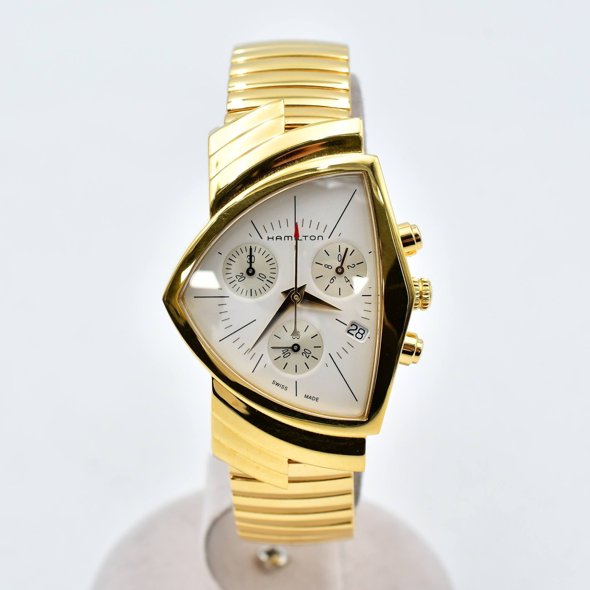 ハミルトン ベンチュラ クロノ 白文字盤 SS/QZ Bランク