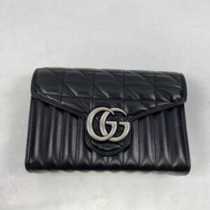 グッチ GGマーモント キルティングミニバッグ レザー SV金具 黒 474575 買取実績【買取日：2026年1月19日】