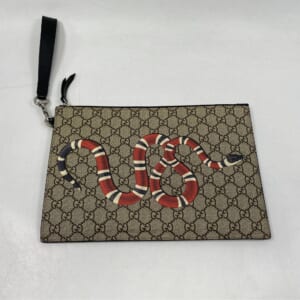 グッチ GGスプリーム キングスネーク クラッチバッグ PVC×レザー ベージュ×ブラック 473904・525040 買取実績【買取日：2026年1月4日】