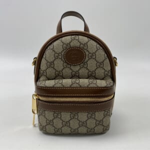 グッチ インターロッキングG ショルダーバック 茶×グレー レザー×キャンバス 725654 買取実績【買取日：2026年1月20日】