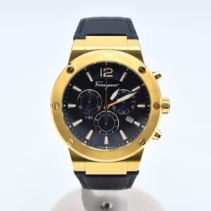 サルヴァトーレ フェラガモ F-80 クロノグラフ 青文字盤 GP×革/QZ SFEX00319 買取実績【買取日：2026年1月6日】