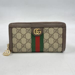 グッチ GGスプリーム シェリーライン ラウンドジップ長財布 ブラウン×ベージュ 523154 買取実績【買取日：2026年1月27日】