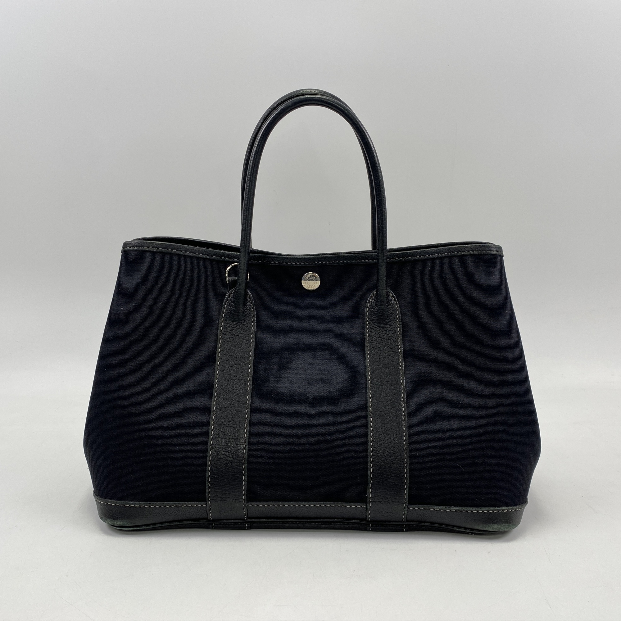 エルメス ガーデンパーティTPM 黒 トワルオフィシエ×ネゴンダ SV金具 □H Bランク
