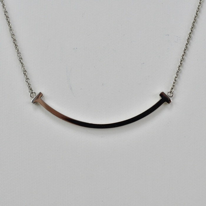 ティファニー ティースマイル スモール ネックレス K18WG ABランク