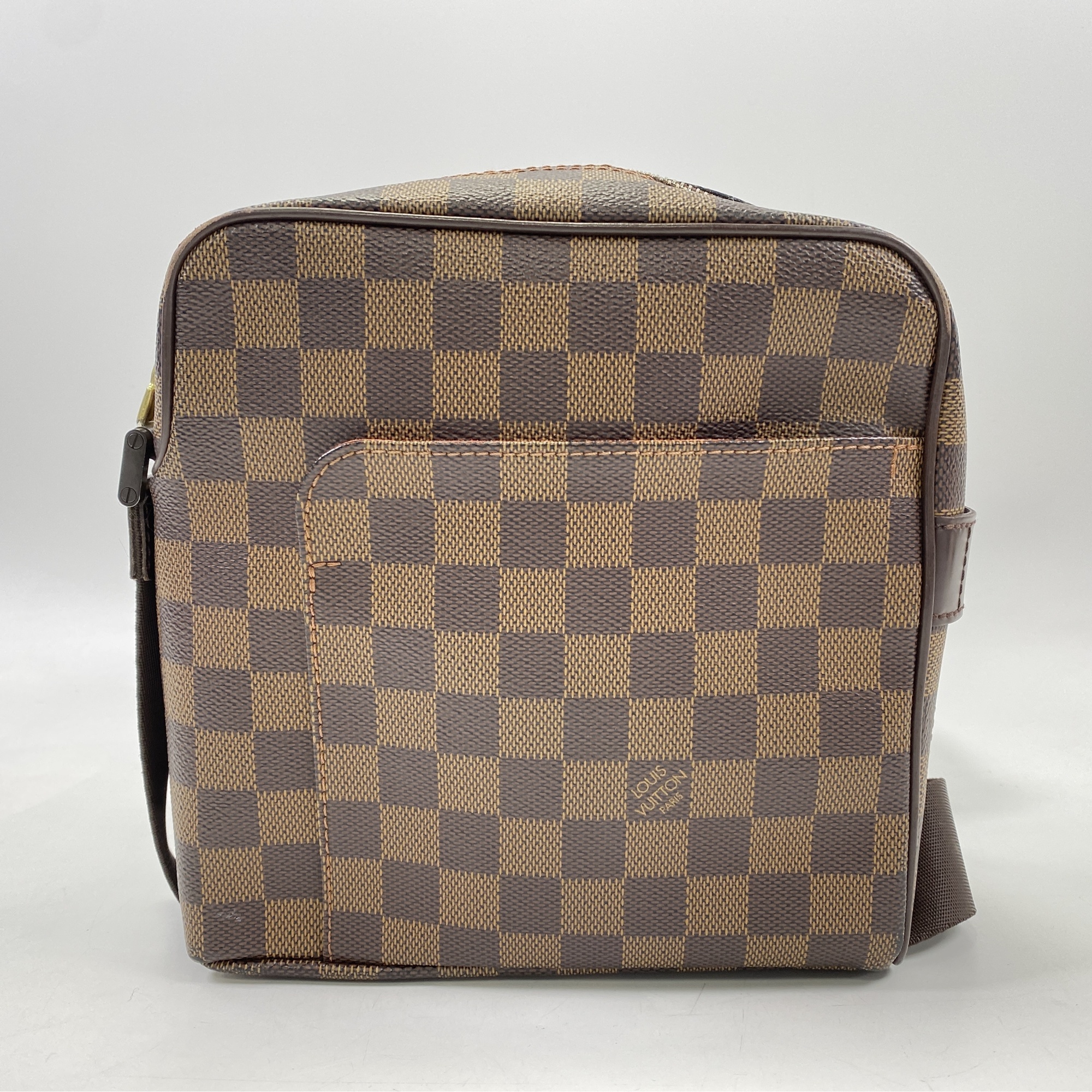 ルイ・ヴィトン ダミエ オラフPM ショルダーバッグ ブラウン レザー N41442 Bランク