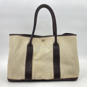 エルメス ガーデンパーティPM マロン トワルアッシュ/ネゴンダ SV金具 □G刻印