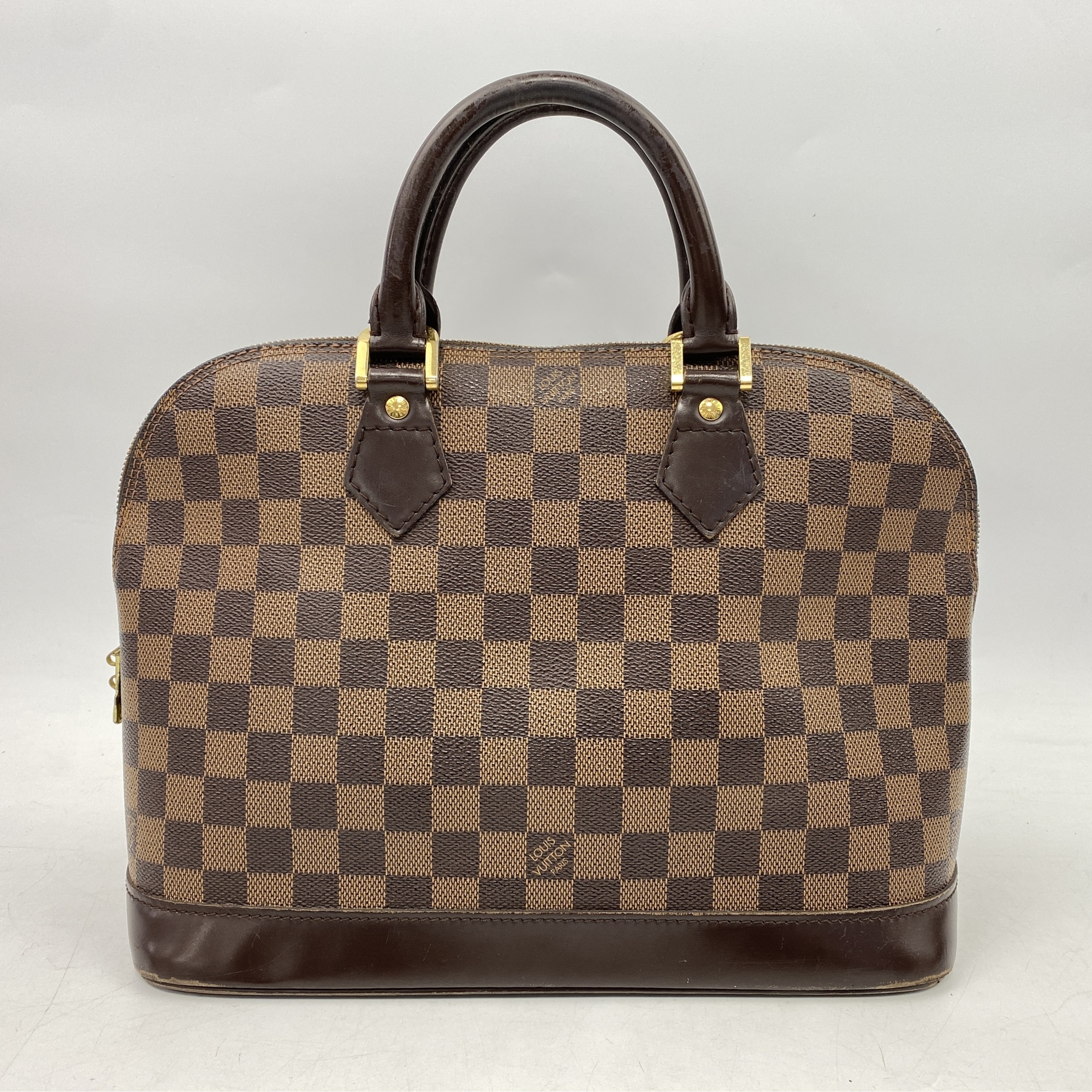 ルイ・ヴィトン ダミエ アルマPM ハンドバッグ ブラウン レザー ABランク