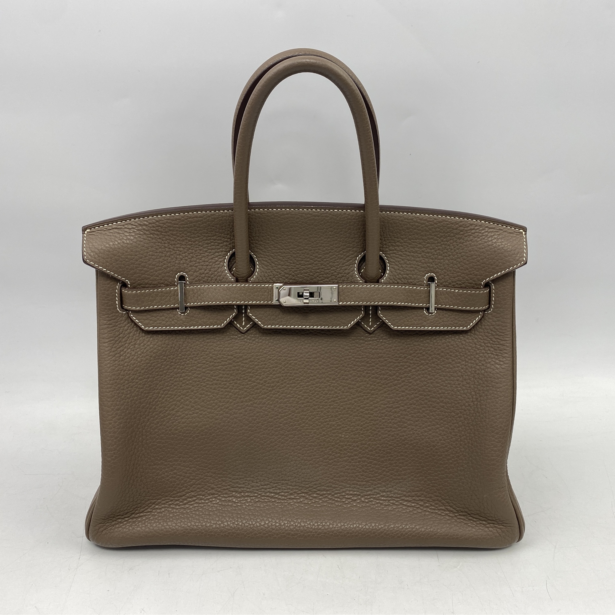 エルメス バーキン35 エトゥープ トリヨンクレマンス SV金具 □N刻印 Bランク