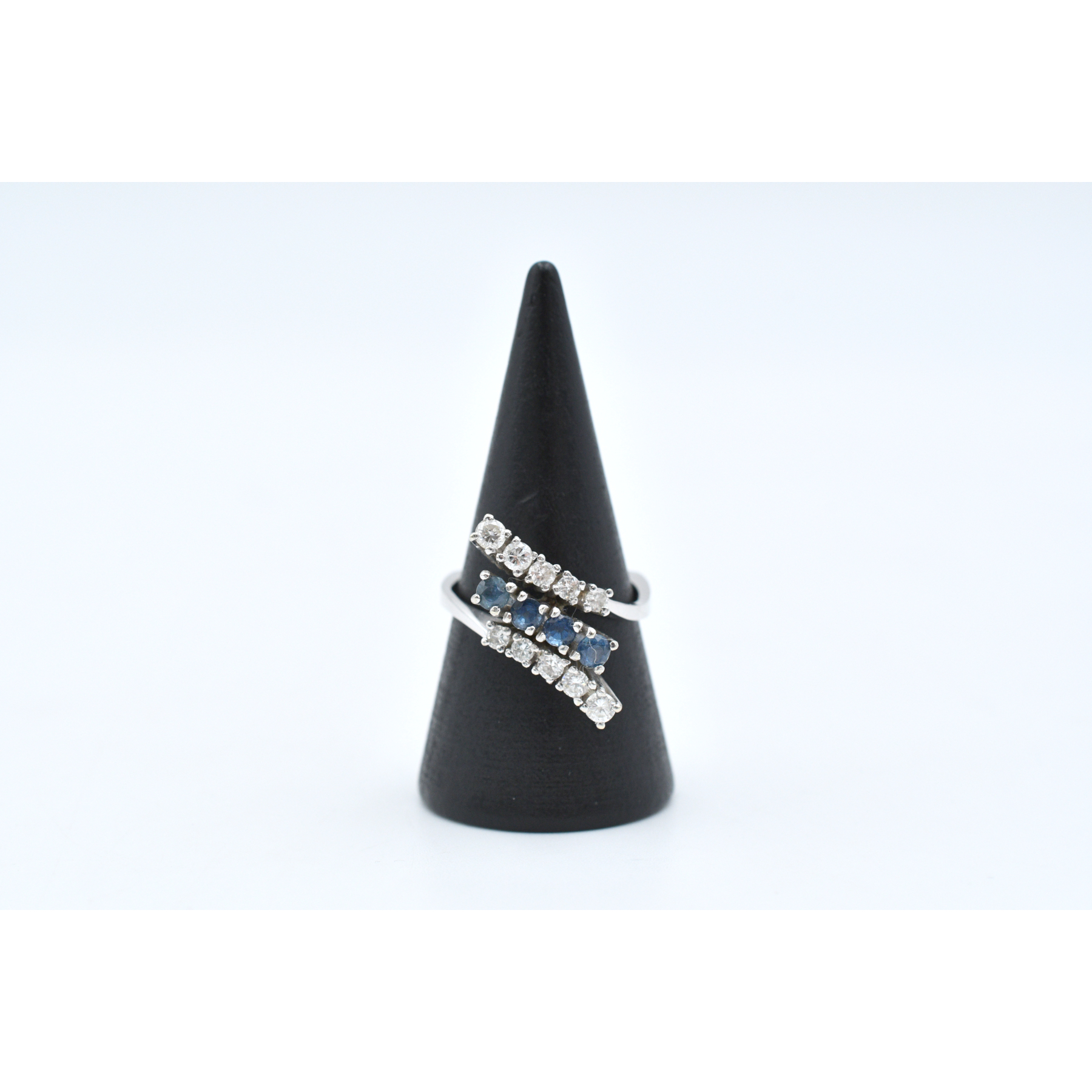 サファイアメレダイヤリング 1.51ct 750WG Bランク