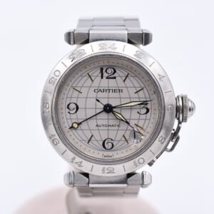 カルティエ パシャC ドゥ カルティエ メリディアン GMT シルバー文字盤 SS/AT W31029M7 買取実績【買取日：2025年10月25日】