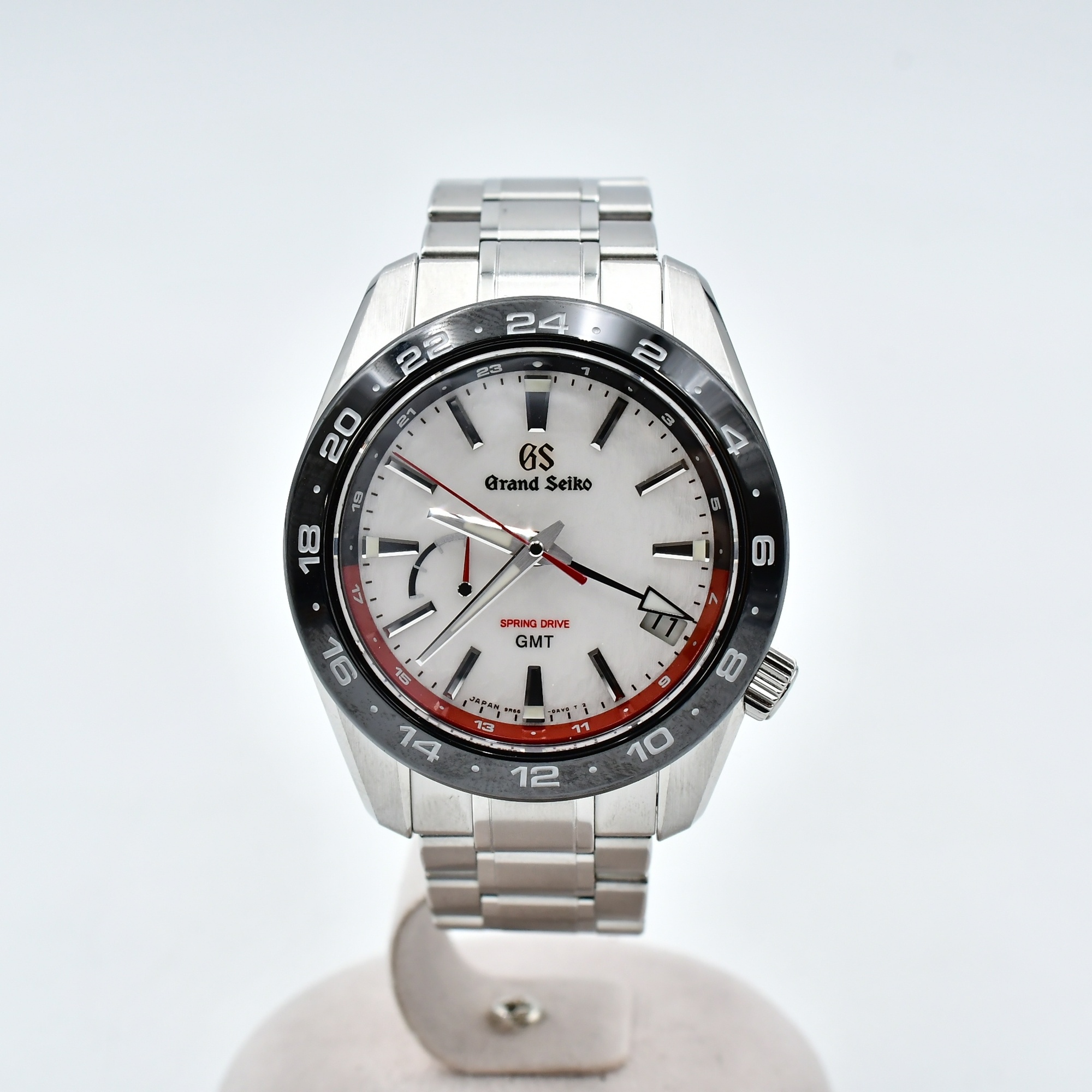 グランドセイコー スプリングドライブ クロノグラフ GMT 白文字盤 SS/AT Aランク