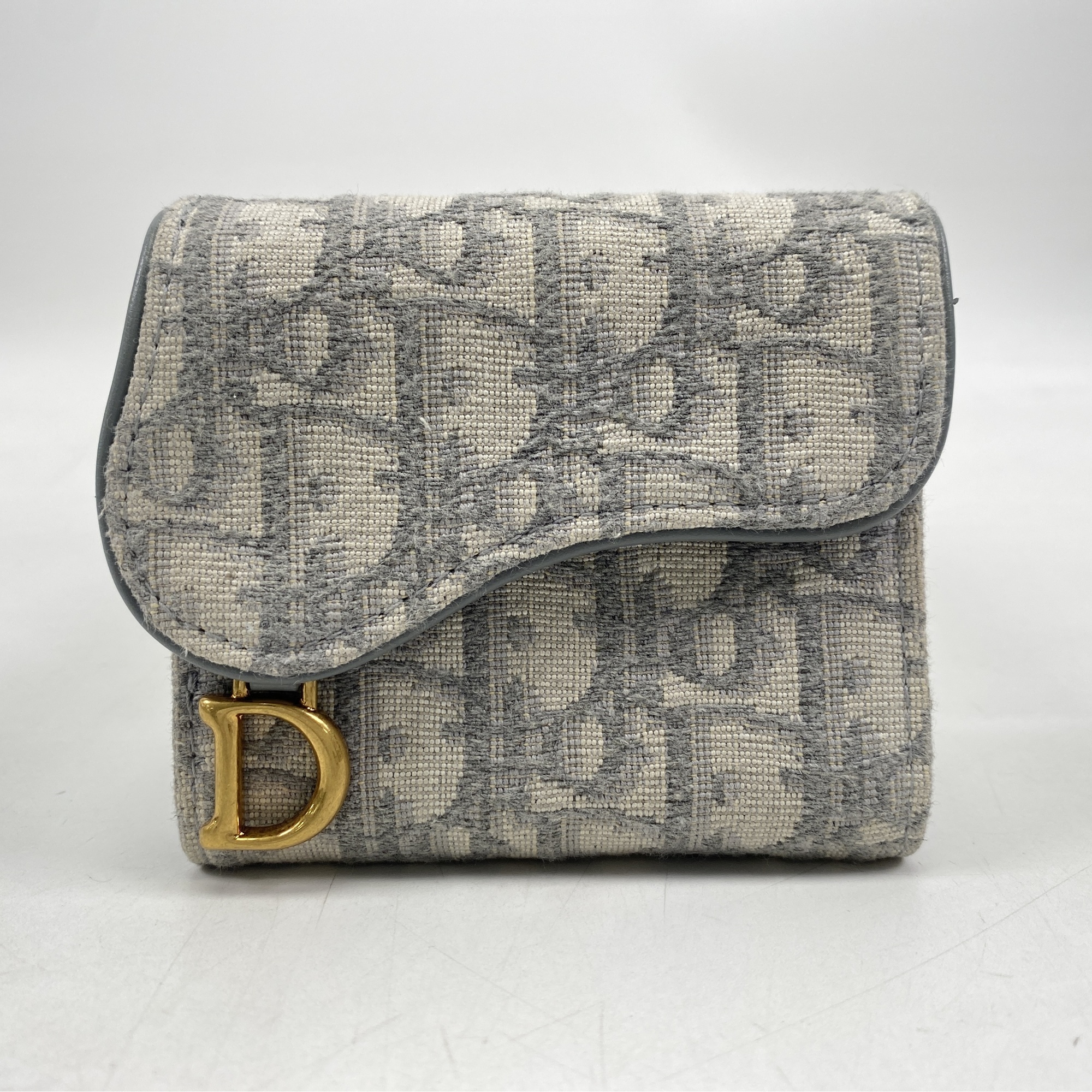 ディオール オブリーク サドル 三つ折り財布 グレー ABランク