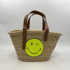 ロエベ かごバッグ バスケットバッグ ミディアム スマイリー ラフィア ストロー レザー ナチュラル×ブラウン×イエロー ハンドバッグ トートバッグ 買取実績【買取日：2026年1月17日】