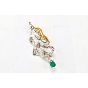 エメラルド ブローチ Pt900 K18 0.71 0.75