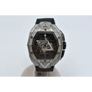 ウブロ スピリット オブ ビッグバン サンブルー パヴェ スケルトン文字盤 チタニウム×ラバー/AT 買取実績【買取日：2025年7月25日】