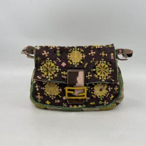 フェンディ マンマバケット ショルダーバッグ ブラウン×ピンク 花柄 ナイロン×キャンバス 買取実績【買取日：2026年1月7日】