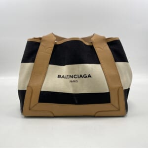 バレンシアガ トートバッグ 白×黒×ブラウン キャンバス×レザー 買取実績【買取日：2026年1月6日】