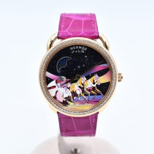 エルメス アルソー 黒文字盤 ダイヤベゼル PG×革/AT AR7.B71 買取実績【買取日：2026年1月18日】