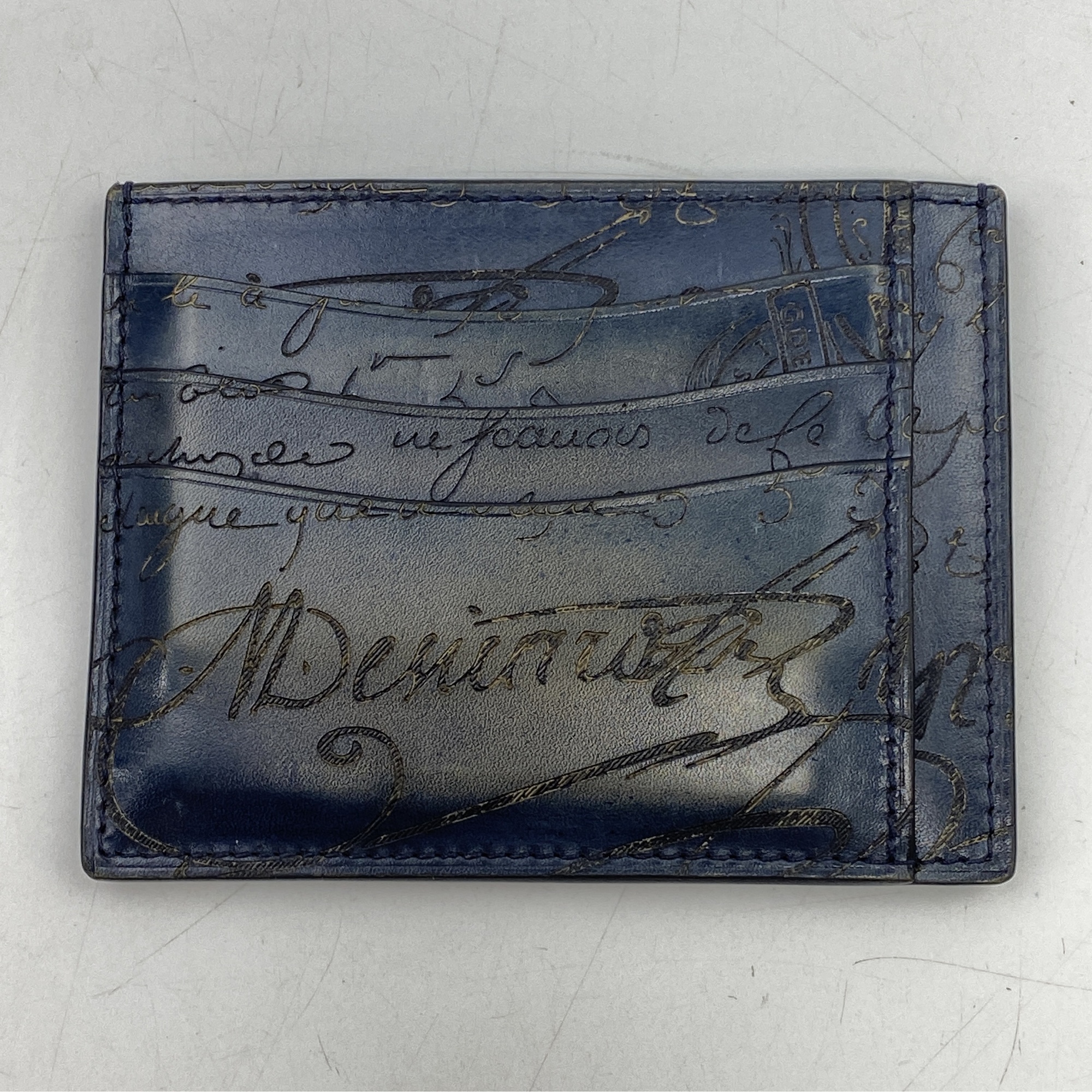 ベルルッティ カリグラフィ 青系 レザー Aランク