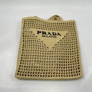 プラダ クロシェ トライアングルロゴ トートバッグ ハンドバッグ ベージュ ラフィア 1BG393 買取実績【買取日：2026年1月16日】