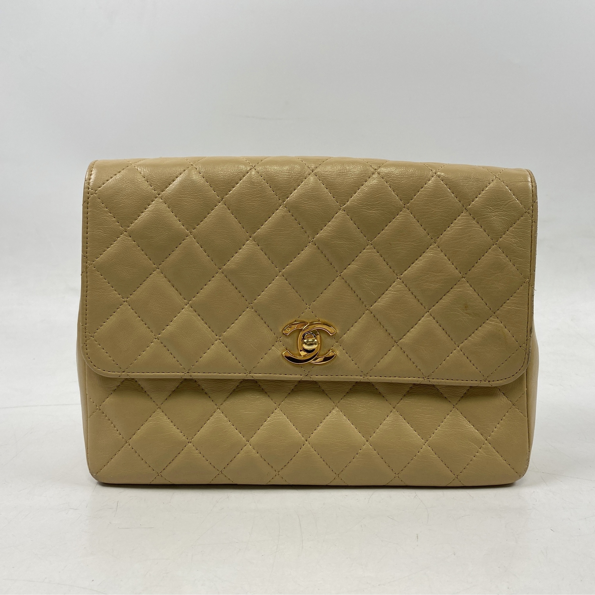 シャネル マトラッセ25 Sチェーン Wチェーンショルダーバッグ ベージュ