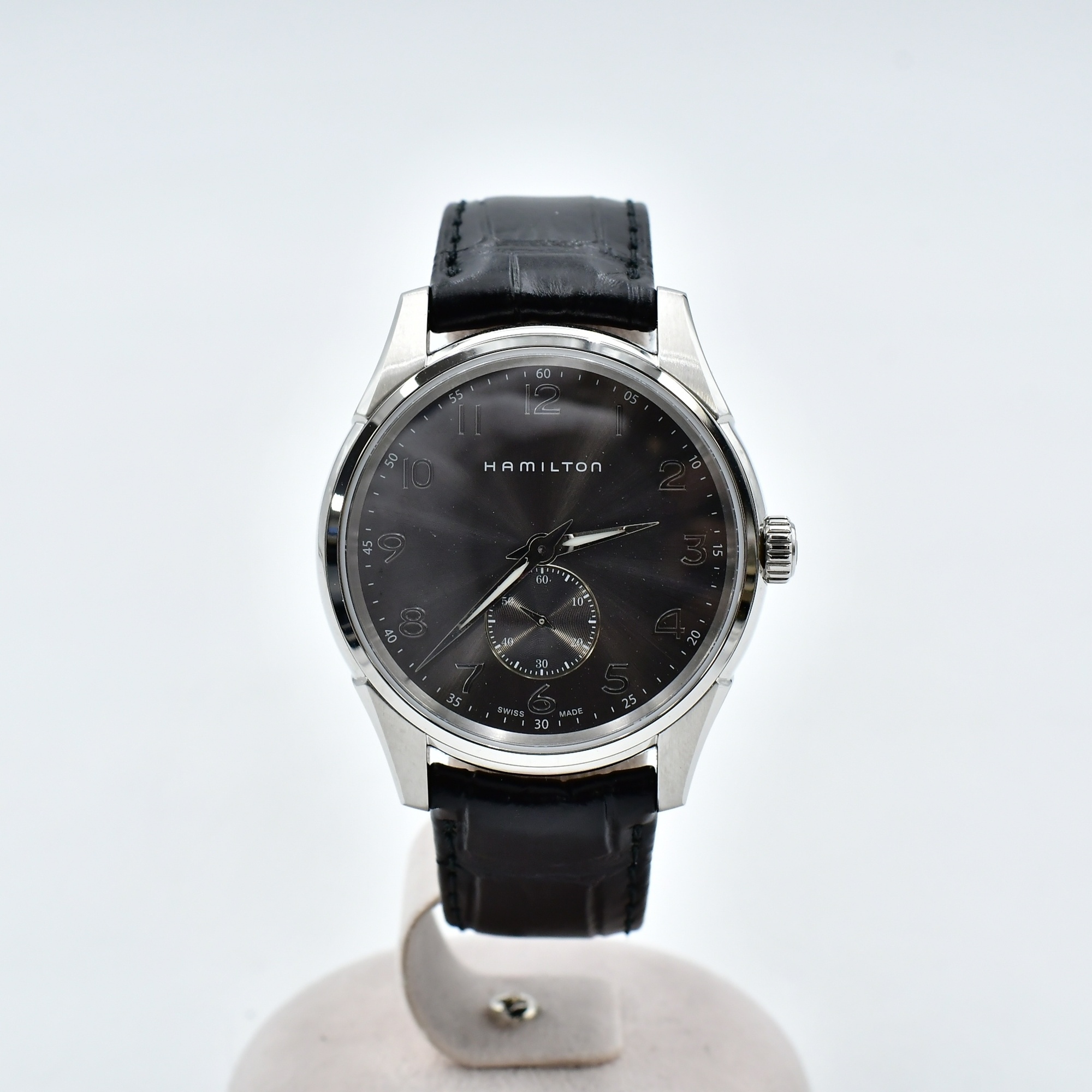ハミルトン ジャズマスター グレー文字盤 SS×革/QZ Cランク