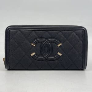 シャネル CCフィリグリー ラウンドファスナー 長財布 キャビアスキン GD金具 黒 買取実績【買取日：2025年11月11日】