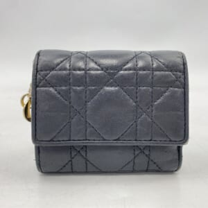 ディオール Lady Dior Lotus ウォレット カナージュ 三つ折り財布 黒 レザー 買取実績【買取日：2026年1月5日】