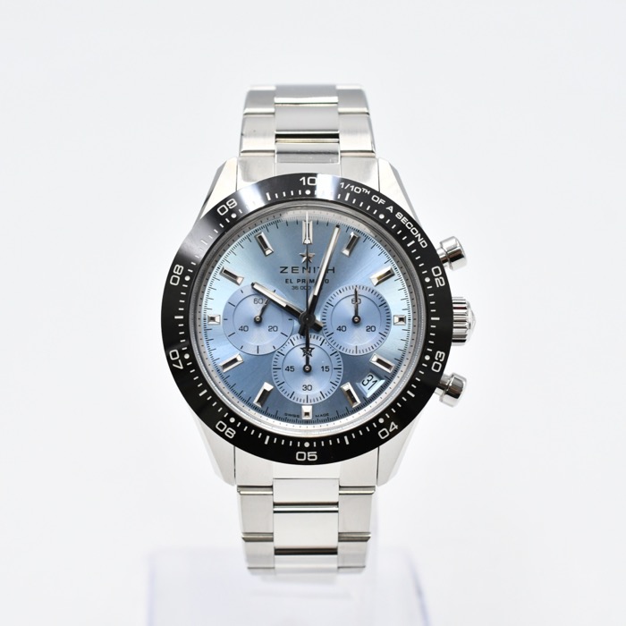 ゼニス クロノマスタースポーツヨシダスペシャルエディション アクアブルー文字盤 SS×セラミック/AT Sランク