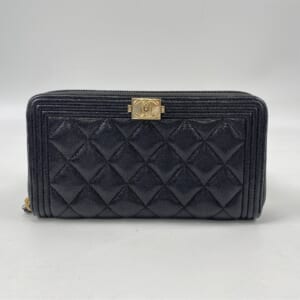 シャネル ボーイシャネル ラウンドファスナー長財布 黒 キャビアスキン GD金具 買取実績【買取日：2026年1月4日】