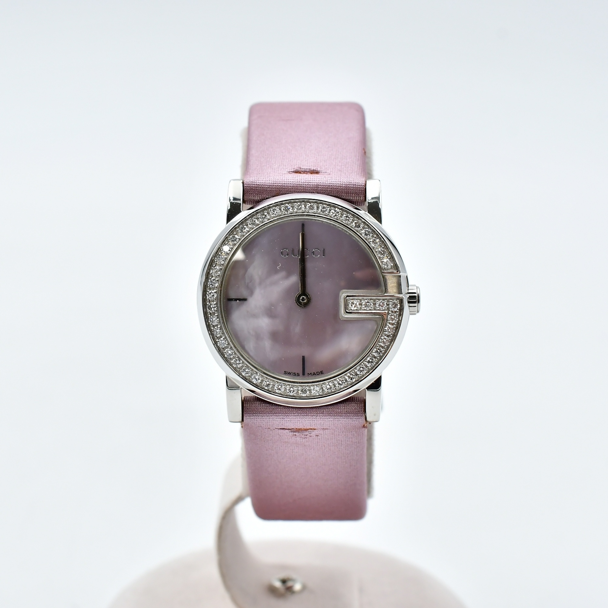 グッチ 101L シェル文字盤 SS×革/QZ ABランク