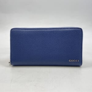 グッチ ロゴ付きジップアラウンドウォレット ラウンドファスナー長財布 ネイビー ブルー レザー 771154 771154 買取実績【買取日：2026年1月5日】