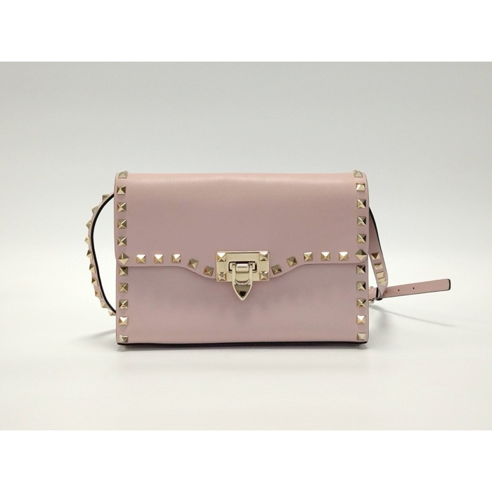 ヴァレンティノ ガラヴァーニ ロックスタッズショルダー ウォーターローズ カーフレザー ABランク