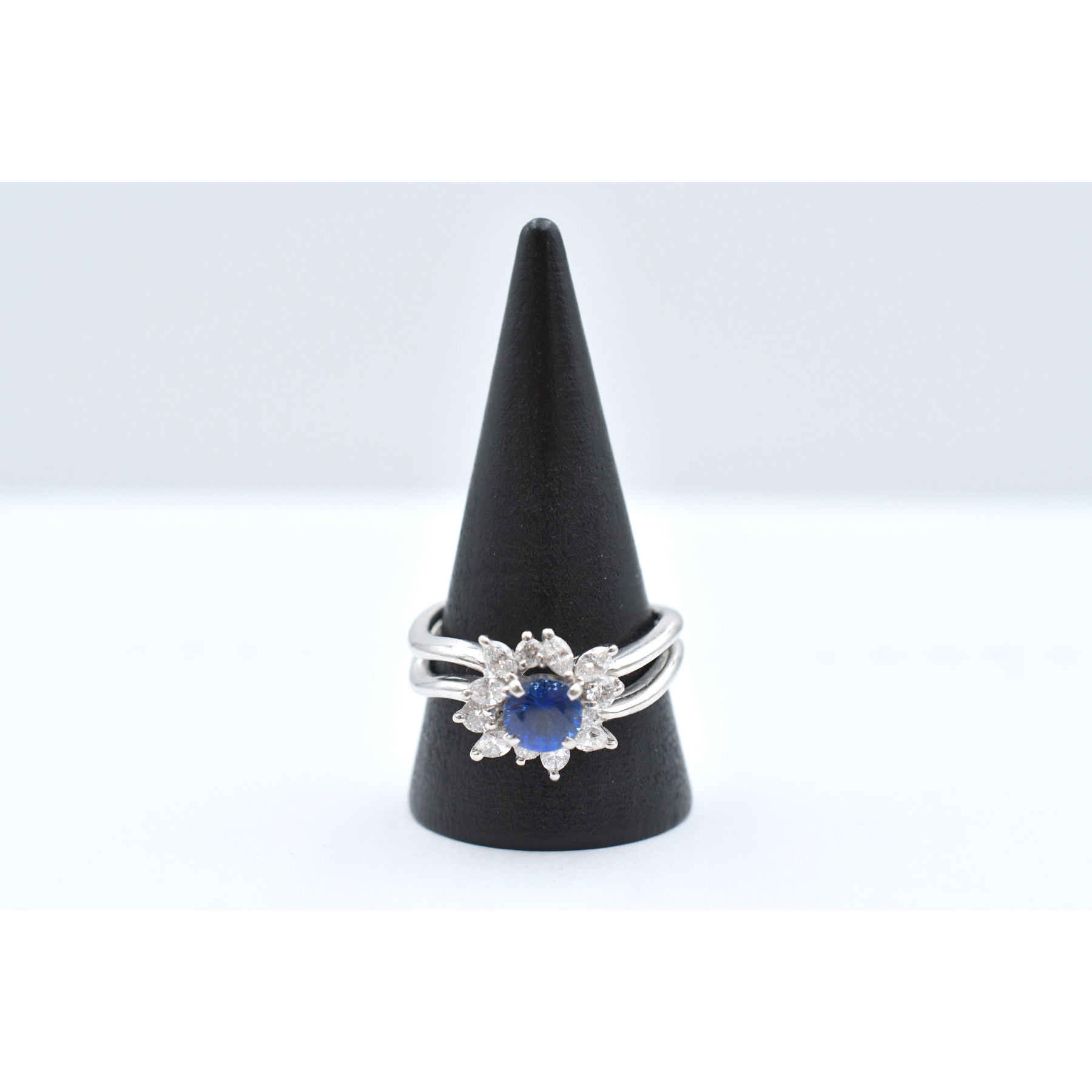 サファイア メレダイヤリング Pt900 0.965ct 0.74ct Bランク