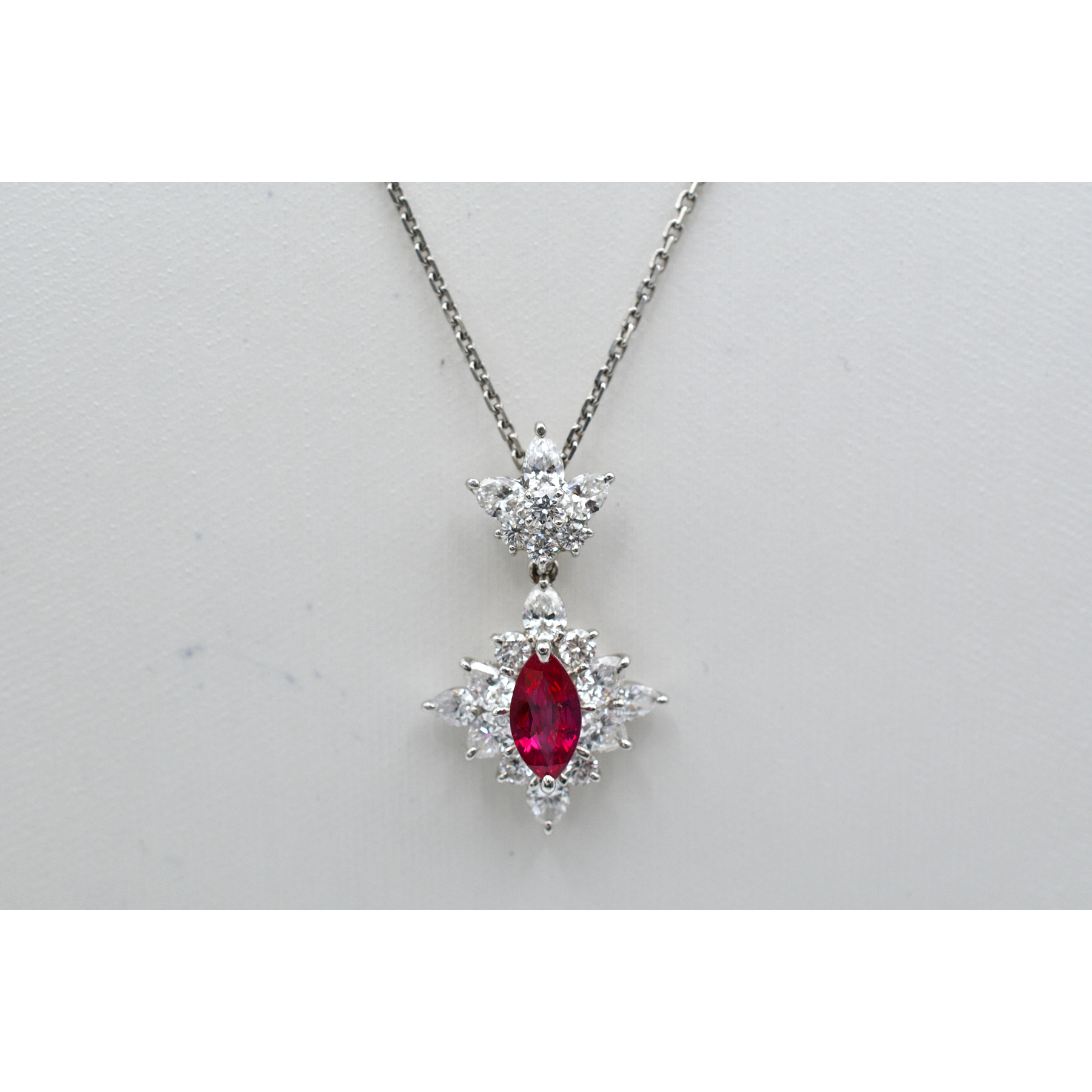 ルビー メレダイヤネックレス Pt900/Pt850 1.03ct 1.54ct Bランク